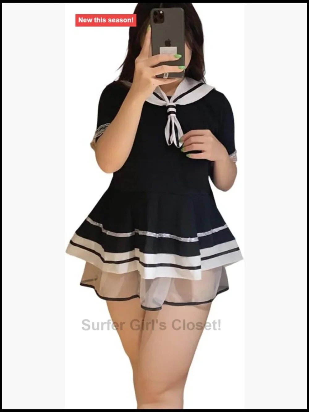 Sexy French Maid Cosplay Costume 3-Piece Lace Bodysuit Set Role Play